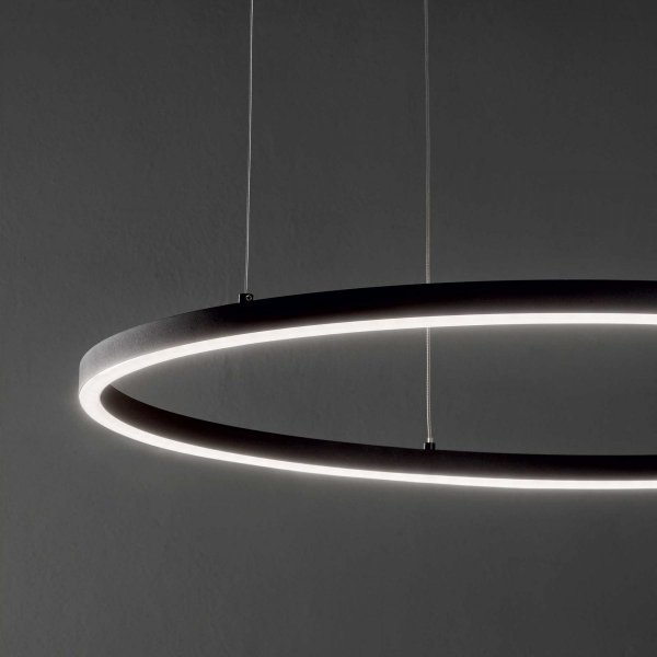 NOWOCZESNA LAMPA WISZĄCA RING LED CZARNA IDEAL LUX 342009 ORACLE SLIM SP D50 ROUND 2700K KOŁO