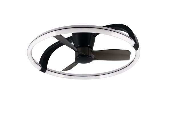 Nowoczesna lampa sufitowa z wiatrakiem LED czarna okrąg klasyczna minimalistyczna ściemnialna na pilota STOCKHOLM R64262132 Rl