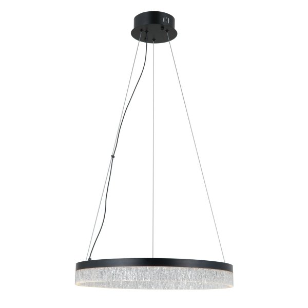 Nowoczesna czarna lampa wisząca okrąg Pantal PND-34533-M-BK Italux