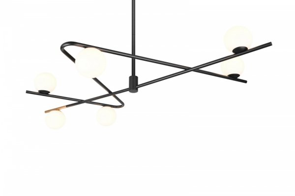 Lampa wisząca dekoracyjna czarno złota w nowoczesnym stylu szklane klosze kule FLAMING 368900680 TRIO SELECT