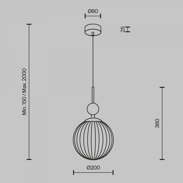 Lampa wisząca szklana kula z kamienną ozdobą beżowa designerska dekoracyjna minimalistyczna TAVO MOD453PL-01BG Maytoni