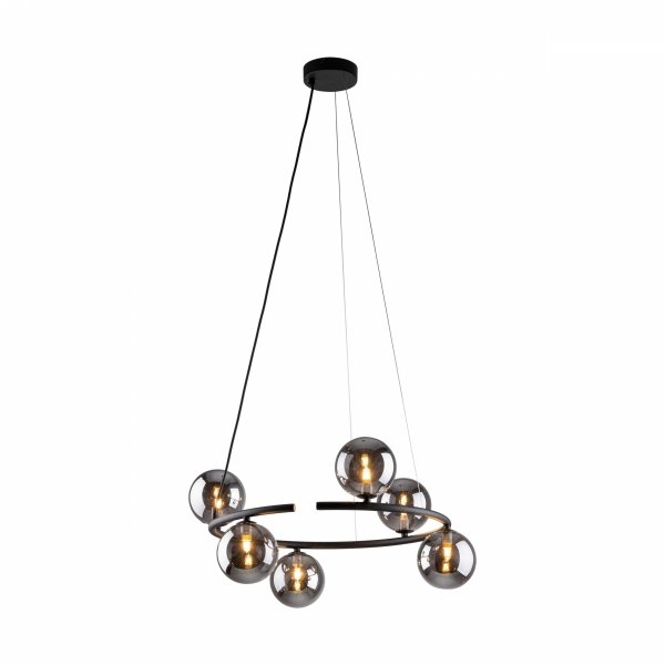 Designerska molekularna lampa wisząca w kolorze czarnym szklane grafitowe klosze kule ANABELLE 6843 TK-Lighting