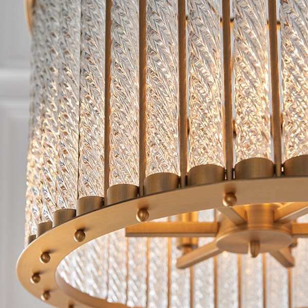 Szklana lampa wisząca złota okrągła designerska nowoczesna salonowa Romola 81999 ENDON