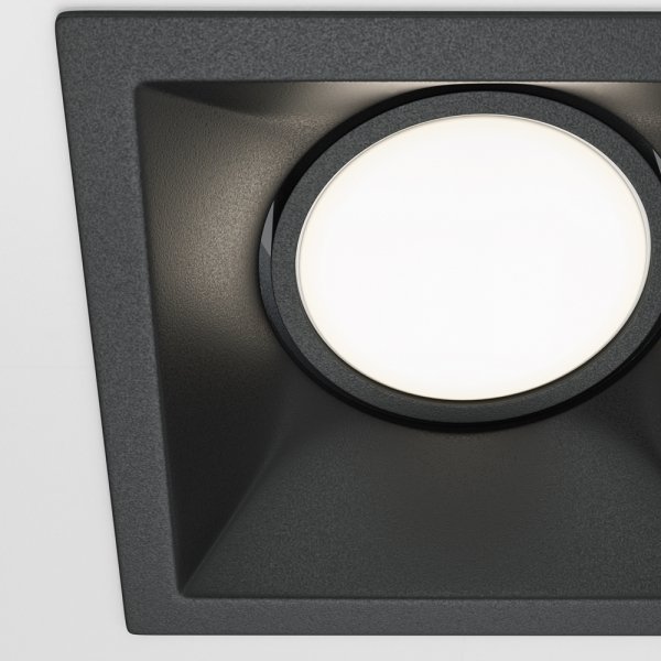 Oprawa wpuszczana w sufit downlight kwadratowa czarna DOT MAYTONI DL042-01-SQ-B