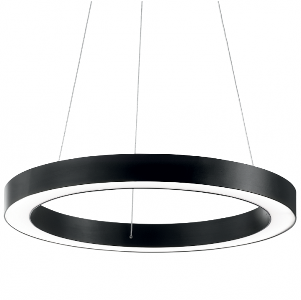 CZARNA LAMPA WISZĄCA OKRĄG IDEAL LUX ORACLE ROUND D60 BIANCO 222103 NOWOCZESNA RING LED