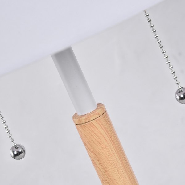 Klasyczna Lampka Stołowa Biała Drewniane Elementy FOGO LP-0304/2T WH LIGHT PRESTIGE