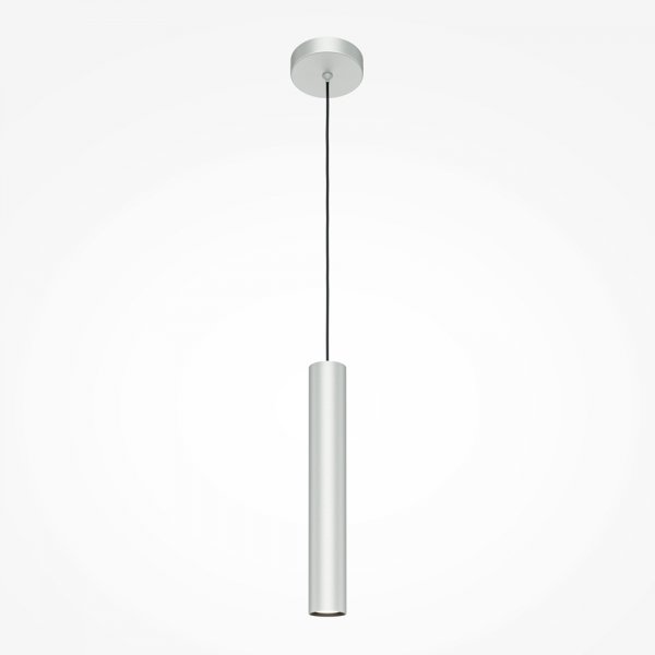 Lampa wisząca minimalistyczna aluminium srebrna nad stół do jadalni do salonu tuba Pro Focus Maytoni MOD161PL-01CM1