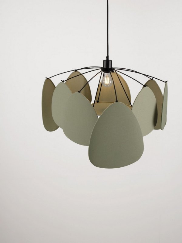 Nowoczesna Lampa Wisząca Lniana Zielona 50 cm Luces Exclusivas 