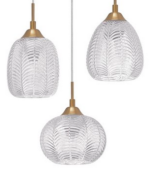 Złota lampa wisząca szklane dekoracyjne klosze ALCALA LE41857 LUCES EXCLUSIVAS