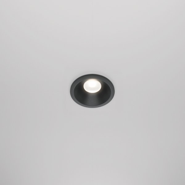 Lampa wbudowana wpuszczana w sufit LED aluminiowa czarna okrągła Zoom MAYTONI DL034-01-06W4K-B