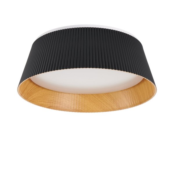 Nowoczesny czarny plafon sufitowy FRILL LED karbowany klosz ST-DL6487-C-BK Step Into Design