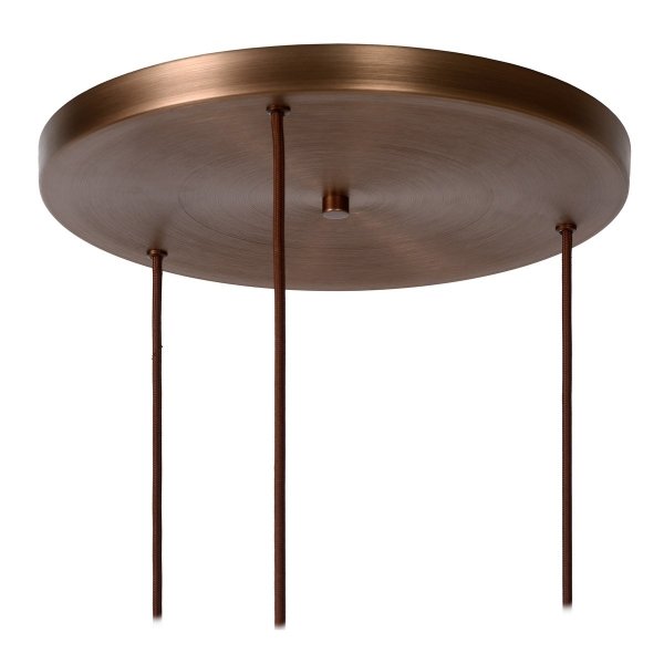 Lampa wisząca miedziana szklane bursztynowe klosze TOLEDO 74405/13/62 Lucide