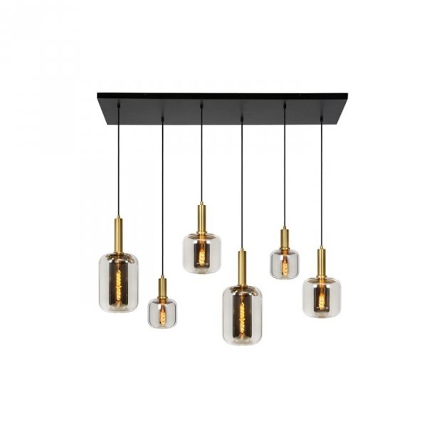Nowoczesna Lampa Wisząca Czarna Szklane Klosze JOANET 45494/06/65 LUCIDE