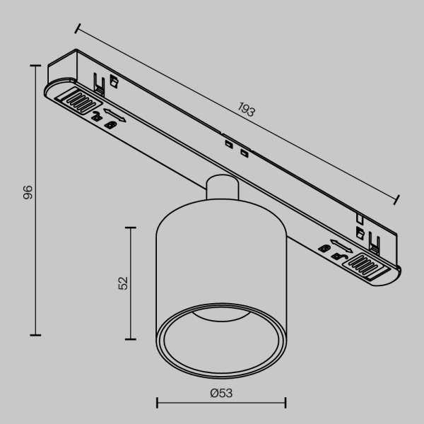 Ścieżka świetlna lampa szynowa LED nowoczesna tuba aluminium biało-czarna możliwość ściemniania Alfa S MAYTONI TR132-4-7W-DS-W
