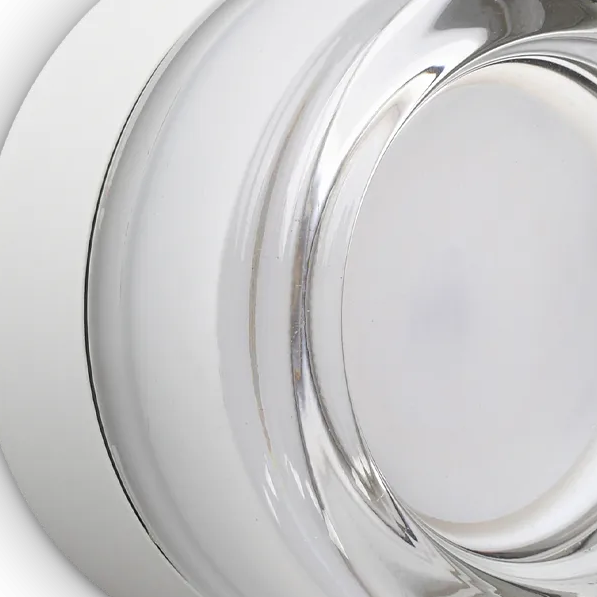 Okrągły kinkiet nowoczesny transparentny szklany klosz ponadczasowy minimalistyczny Lolly 354651 Ideal Lux
