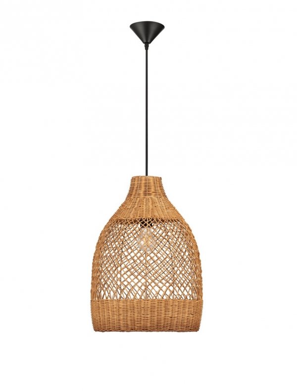 Lampa wisząca rattanowa boho rustykalna industrialna nad stół do salonu sypialni ściemnialna Luces Exclusivas