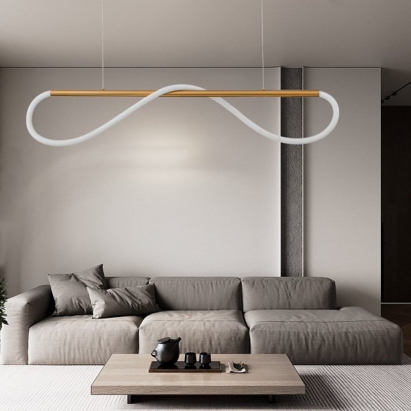 Nowoczesna Złota Lampa Wisząca LED MELECA S LP-2345/1P S LIGHT PRESTIGE pilot w zestawie