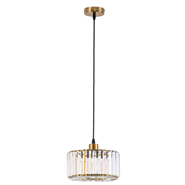 Kryształowa elegancka lampa wisząca w stylu glamour złota VETRO LP-2910/1P GD round Light Prestige