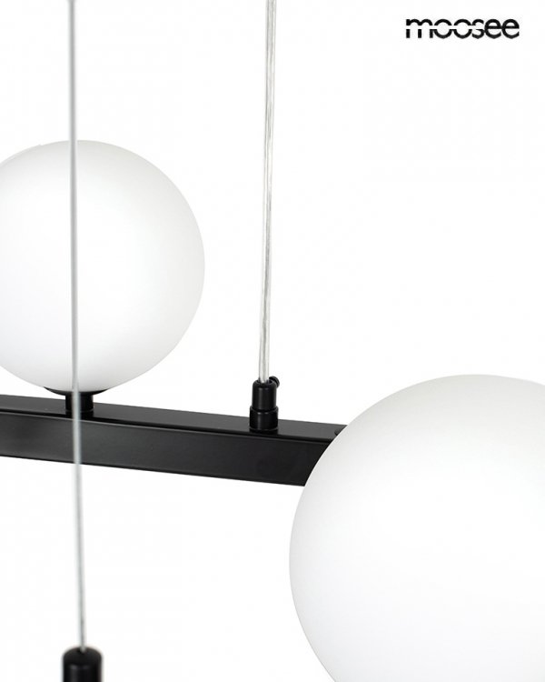 Czarna lampa wisząca owalna mleczne klosze ALURE OVAL 120 MSE1501100606/MILK Moosee