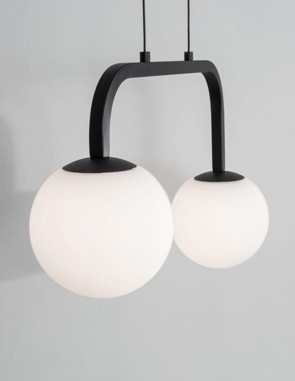 NOWOCZESNA CZARNA LAMPA WISZĄCA OLINE BIAŁE KULE LOFT