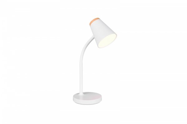 Lampa biurkowa nocna LED biała minimalistyczna klasyczna uniwersalna nowoczesna drewniany dekor PONGO R55831101 Rl