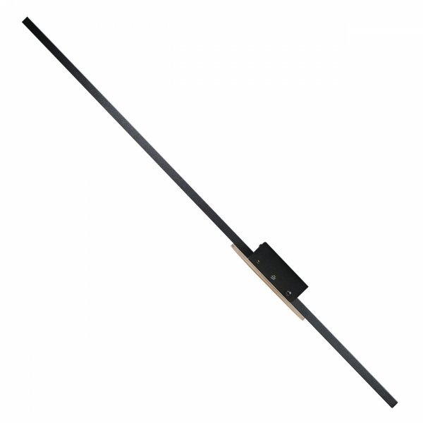 Nowoczesna lampa ścienna kinkiet LED listwa czarna z drewnianymi elementem minimalistyczna rustykalna JAVA II BLACK WOOD 1441 TK-Lighting