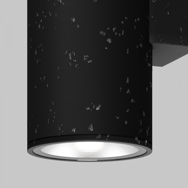 Nowoczesny kinkiet elewacyjny zewnętrzny minimalistyczny metalowy grafitowy tuba podświetlający ścianę Shim MAYTONI O303WL-L24GF3K