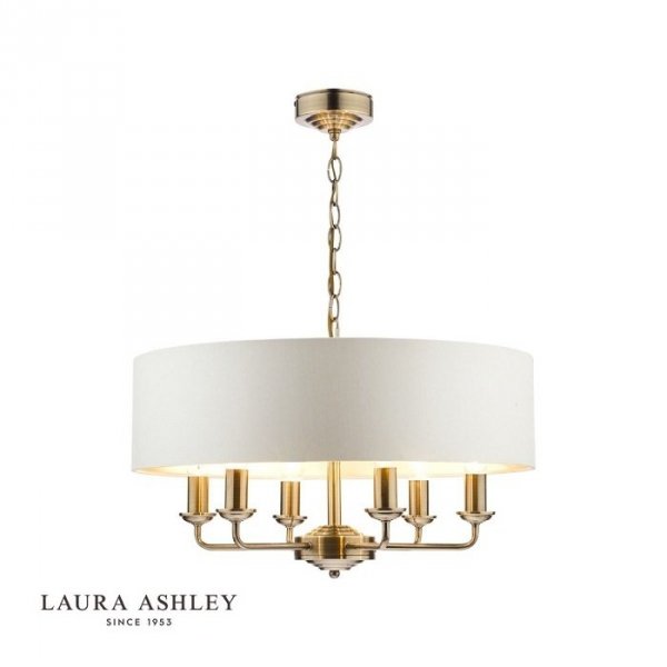 Żyrandol Mosiężny Z Abażurem LAURA ASHLEY SORRENTO LA3621353-Q DAR LIGHTING