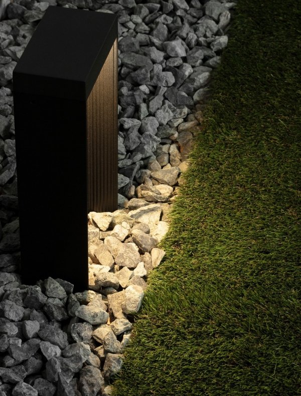 Minimalistyczny słupek ogrodowy klasyczny LED aluminiowy kolor antracyt niski prostokątny IP65 ONZULIA LE75114 Luces Exclusivas