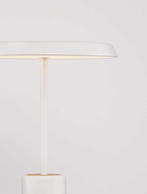 Lampka stołowa nocna biała LED okrągła minimalistyczna uniwersalna klasyczna FOVENTO LE45444 Luces Exclusivas