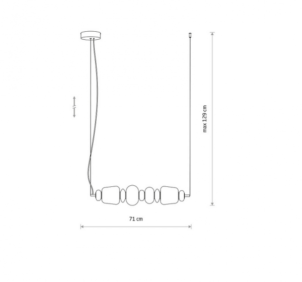 Ceramiczna designerska brązowo szara lampa wisząca CERAMIC HORIZONTAL LED 22W 11700 Nowodvorski Lighting listwa nad stół wyspę