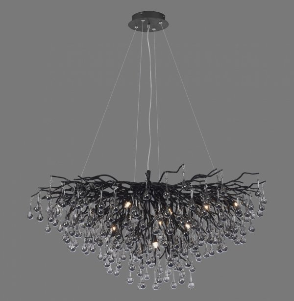 Lampa wisząca ICICLE 2192-18 Zuma Line Czarna | Żyrandol Sople 18xG9