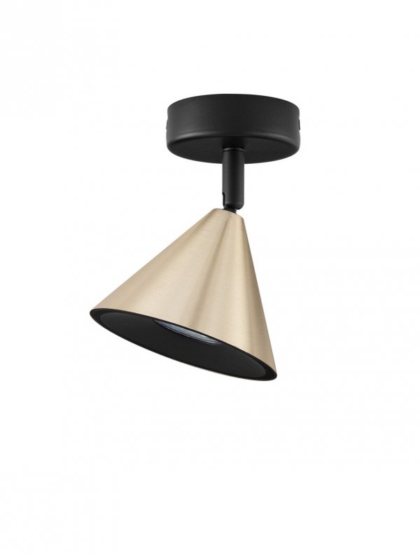 Plafon lampa sufitowa nowoczesny uniwersalny złoty trójkątny na wysięgniku aluminiowy regulowany możliwość ściemniania SALVADO LE45595 Luces Exclusivas