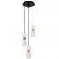 Nowoczesna Lampa Wisząca Mosiężna Białe Szklane Klosze MONZA PND-57602-3-BK+BRO ITALUX 
