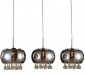SZKLANA CHROMOWANA LAMPA WISZĄCA DO JADALNI AZZARDO BURN 3 LINE AZ2454 CHROM Z KRYSZTAŁKAMI GLAMOUR 