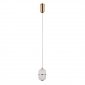 Złota lampa wisząca pojedyncza siatkowany klosz szklany Alani Italux PND-34375-1-HBR lampa jadalniana nad wyspę nad stół 