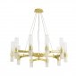 Industrialna złota lampa wisząca szklane klosze tuba klasyczna minimalistyczna uniwersalna CANDELA-10 DN1505-10 gold Step Into Design 