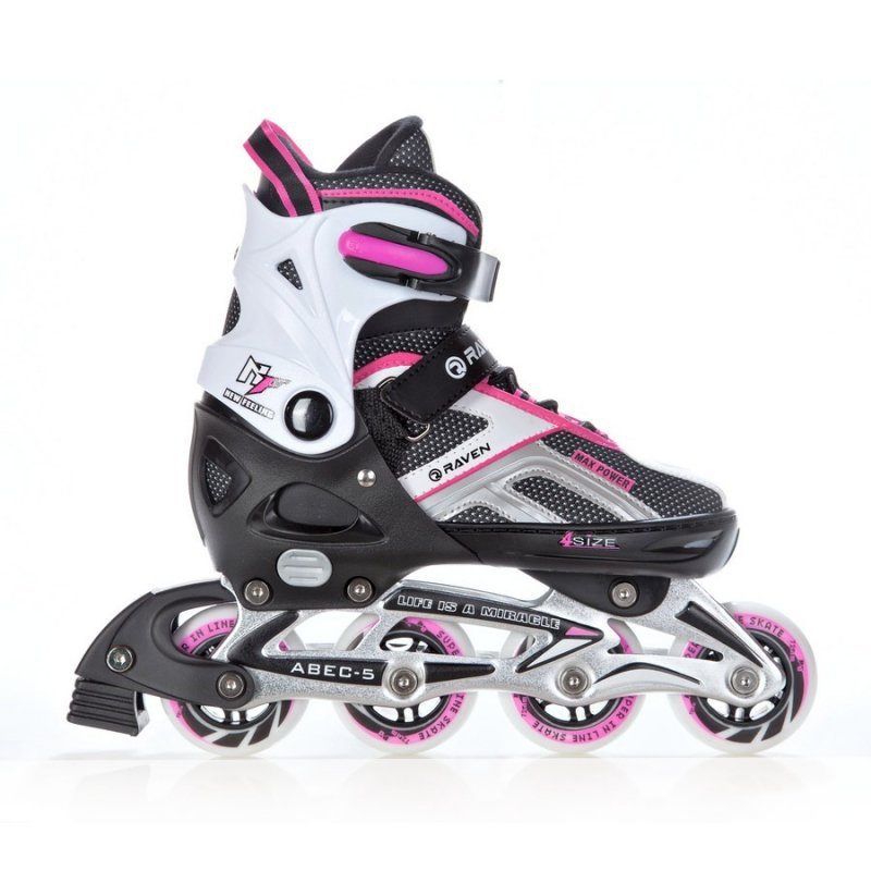 Rolki Raven Pulse (black/pink) - damskie rolki regulowane