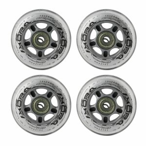 4 kółka Nils 76x24 82A (clear) + łożyska ABEC-7