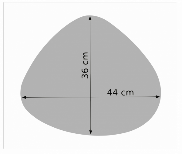 Podkładka mata szara pod talerz PCV 44x36 cm 2,6 mm