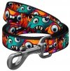 Collar WauDog Nylon Smycz nylonowa L-XXL 25mm/200cm, wzór ZĘBATE POTWORY
