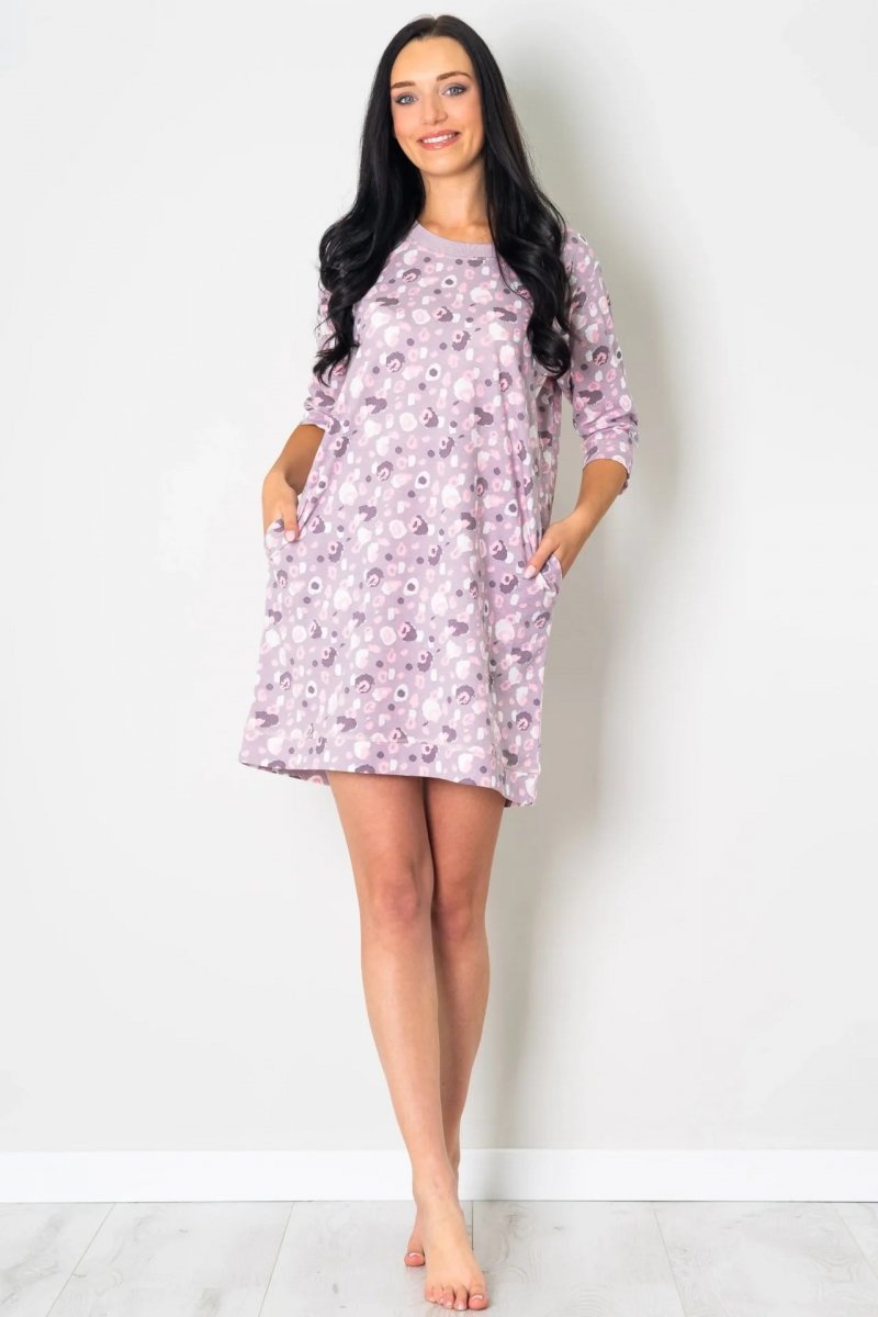 MUZZY Tunika oversize PASTELOWA z kieszeniami R: