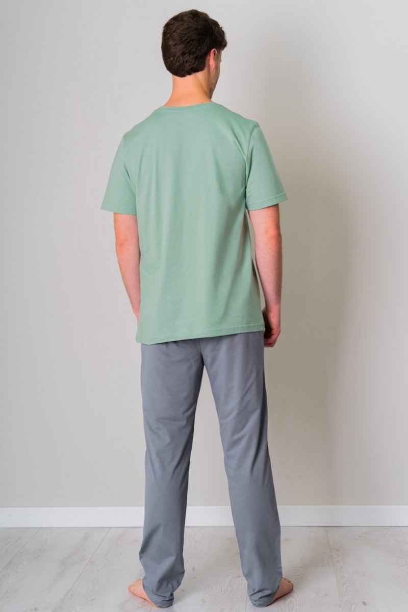 Muzzy Piżama męska pistacja REVIVAL długie spodnie  R: