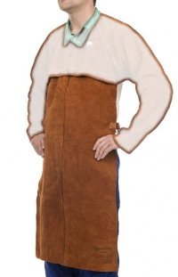 WELDAS-Lava Brown™ skórzany fartuch spawalniczy z dwoiny bydlęcej dopinany do bolerka 44-7836XL 