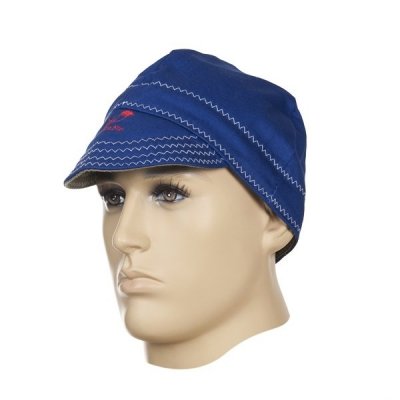 WELDAS-Fire Fox™ czapka spawalnicza, niebieska trudnopana bawełna (61 cm)