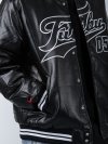 Fubu kurtka męska Bomberka czarna Varsity Leather Jacket 6075111