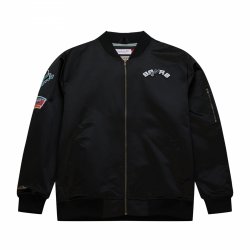 Mitchell & Ness Lightweight Satin Bomber San Antonio Spurs SJKT6599-SASYYPPPBLCK