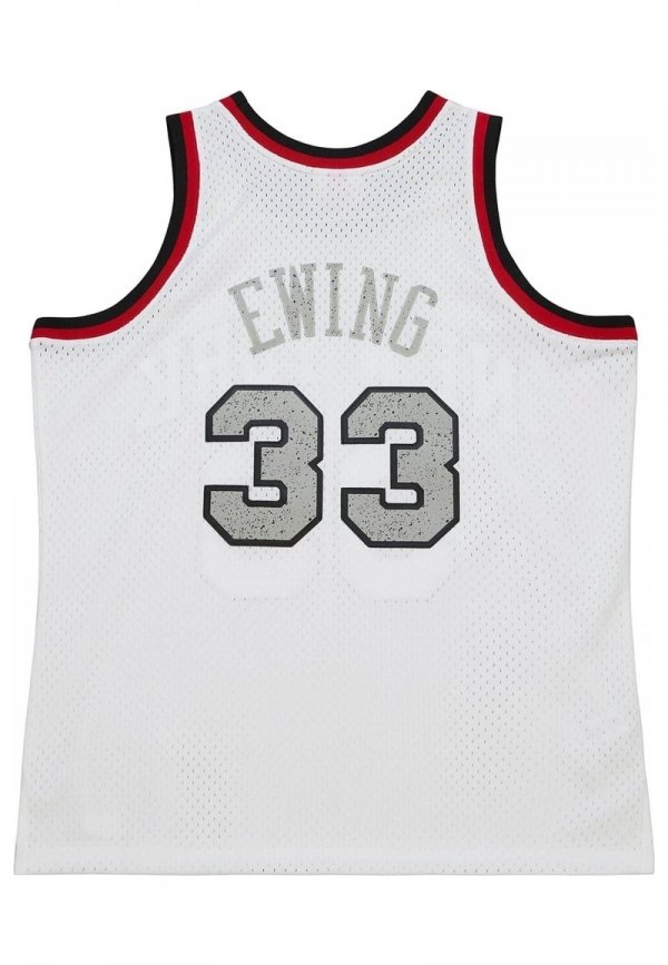 Mitchell &amp; Ness koszulka męska NBA Cracked Cement Swingman Jersey Knicks 1991 Patrick Ewing TFSM5934-NYK91PEWWHIT