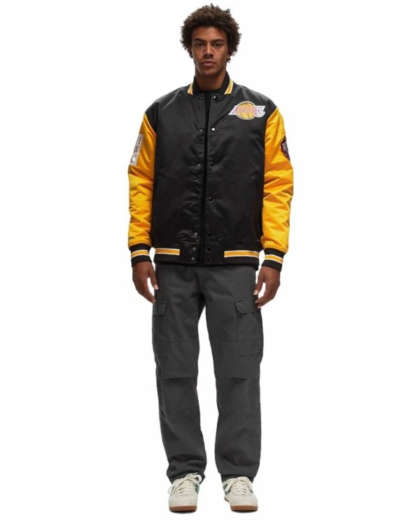 Mitchell &amp; Ness kurtka NBA Los Angeles Lakers Primetime Heavyweight Satin Jacket Vintage Logo Lakers JK8453-LALBLCK