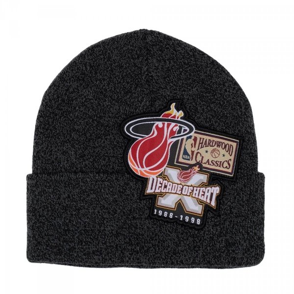 Mitchell &amp; Ness czapka zimowa Miami Heat NBA XL Logo Patch Knit Hwc Heat HCFK4341-MHEYYPPPBLCK